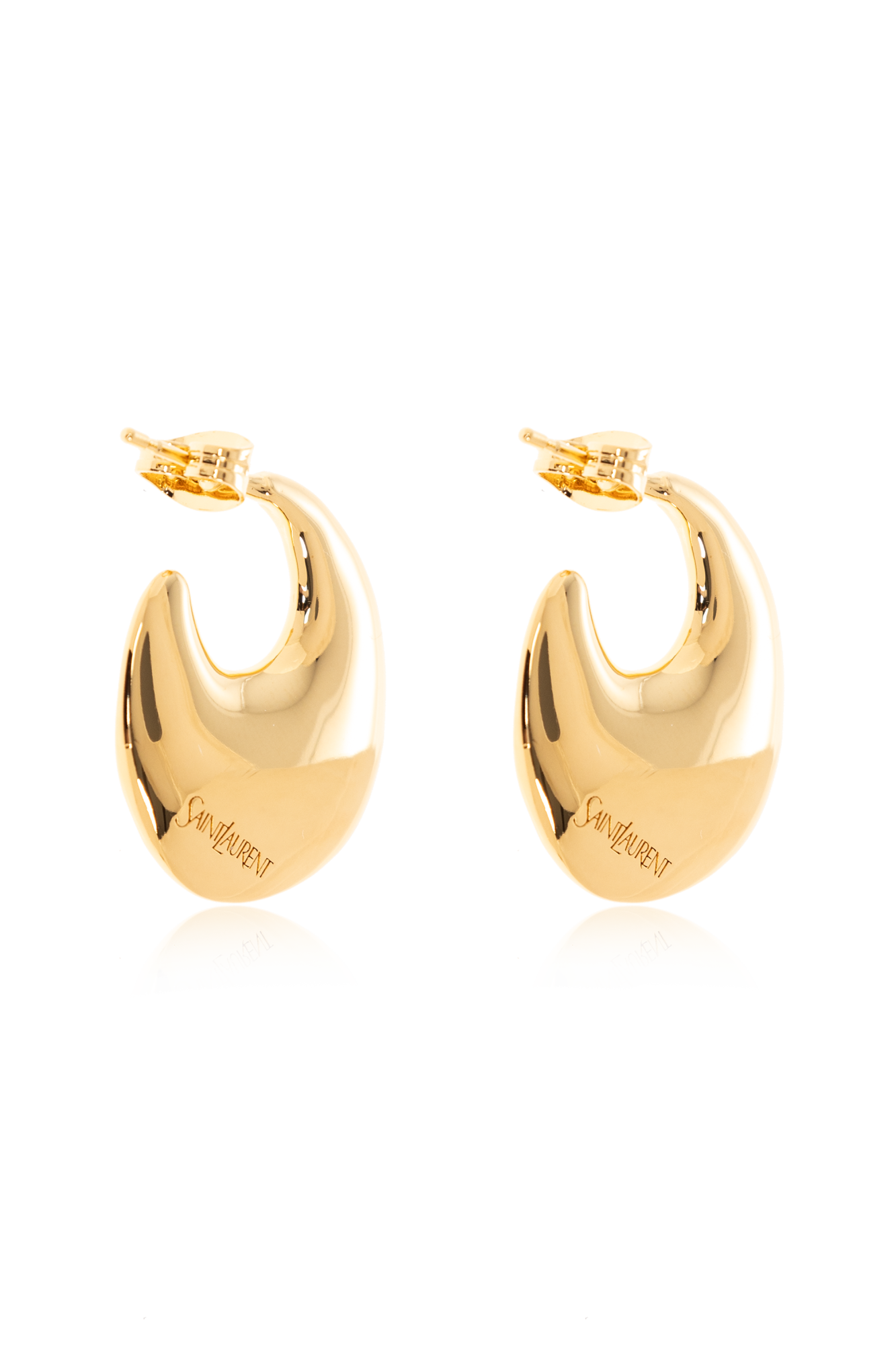 SAINT LAURENT PARIS｜ (823709 Y1500 8030) Gold Earrings with engraved logo Saint Laurent - Vitkac AS
